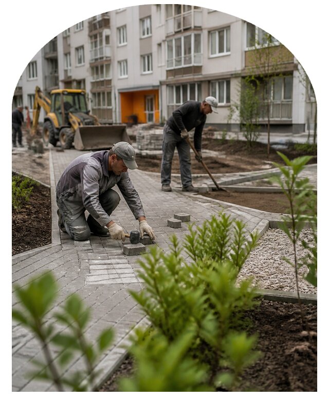 Благоустройство двора многоквартирного дома в Ярославле